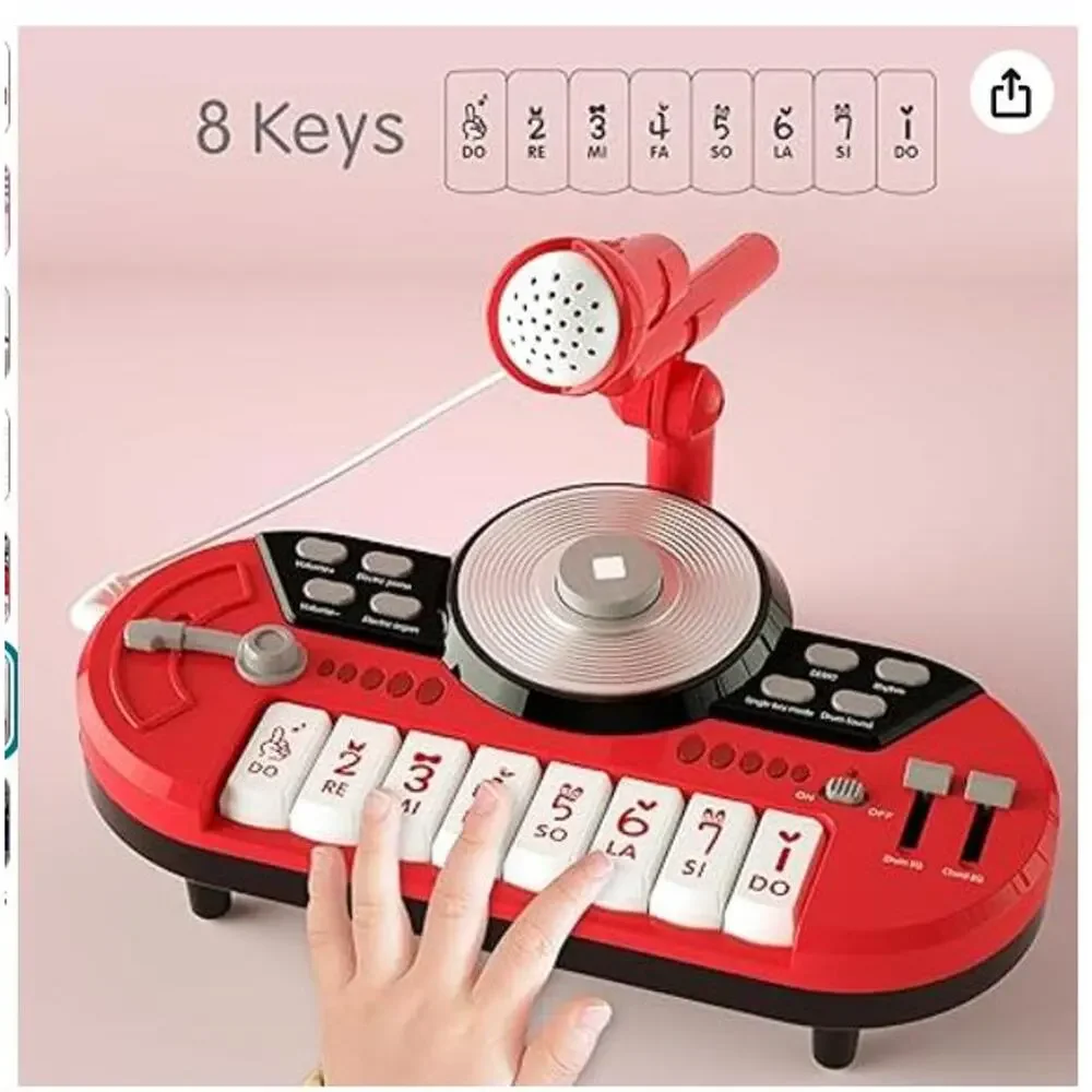 DJ Mixer Piano Toy - Piano Musical Instrument with Microphone